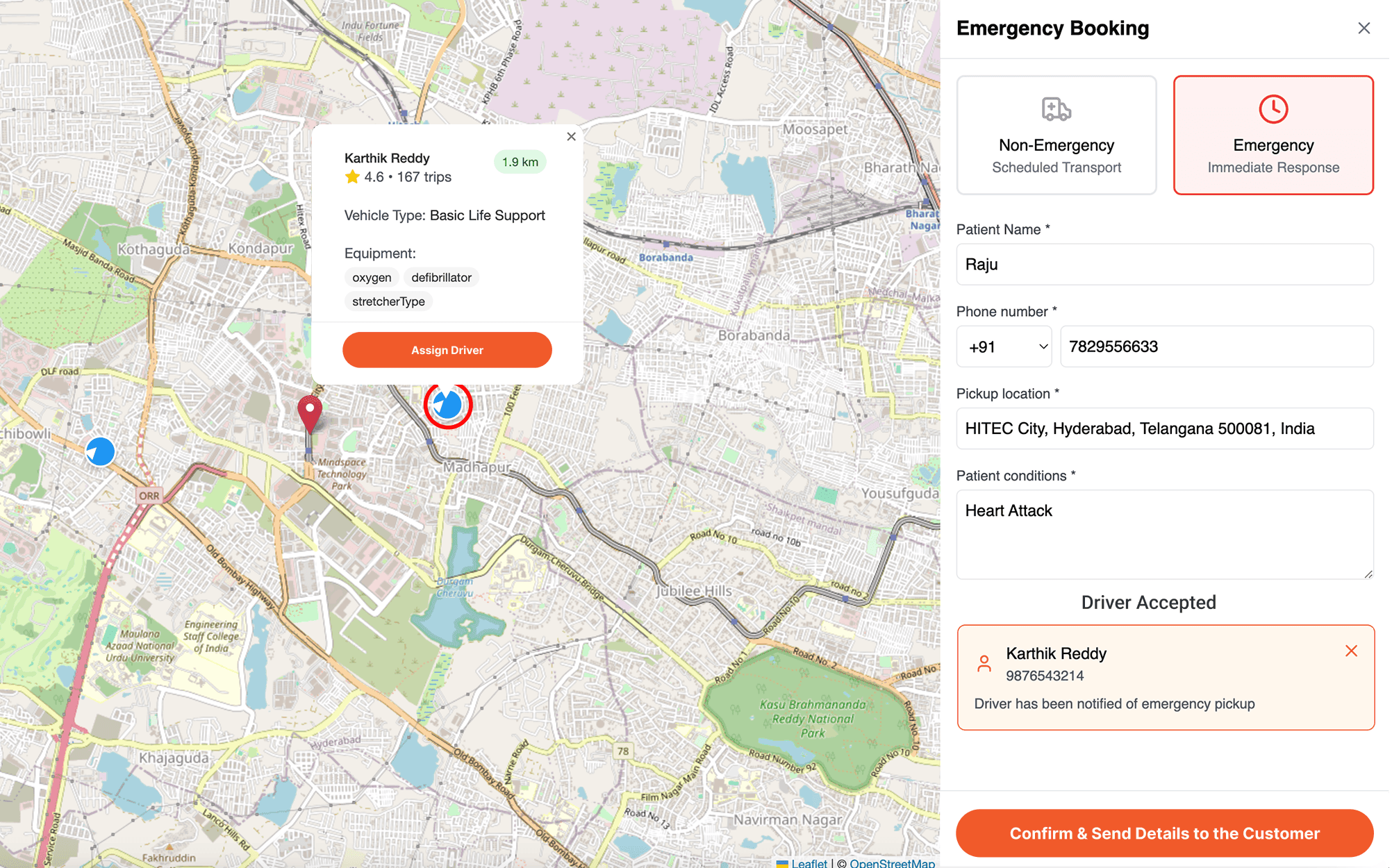 TenMed dispatch console